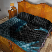 3D Illusion Death Halloween Quilt Bed Set Y2k Horror Retro Style DT05