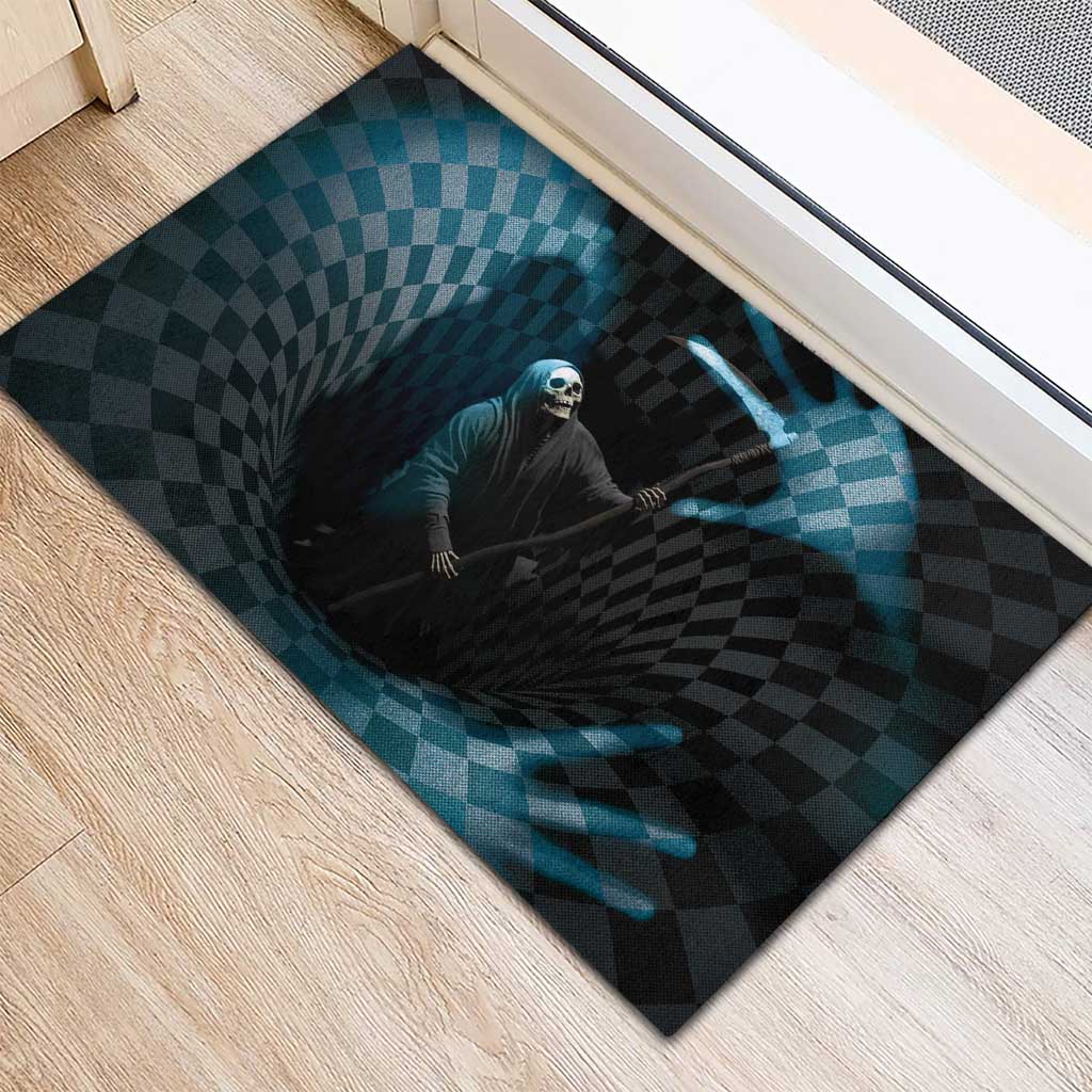 3D Illusion Death Halloween Rubber Doormat Y2k Horror Retro Style - Wonder Print Shop