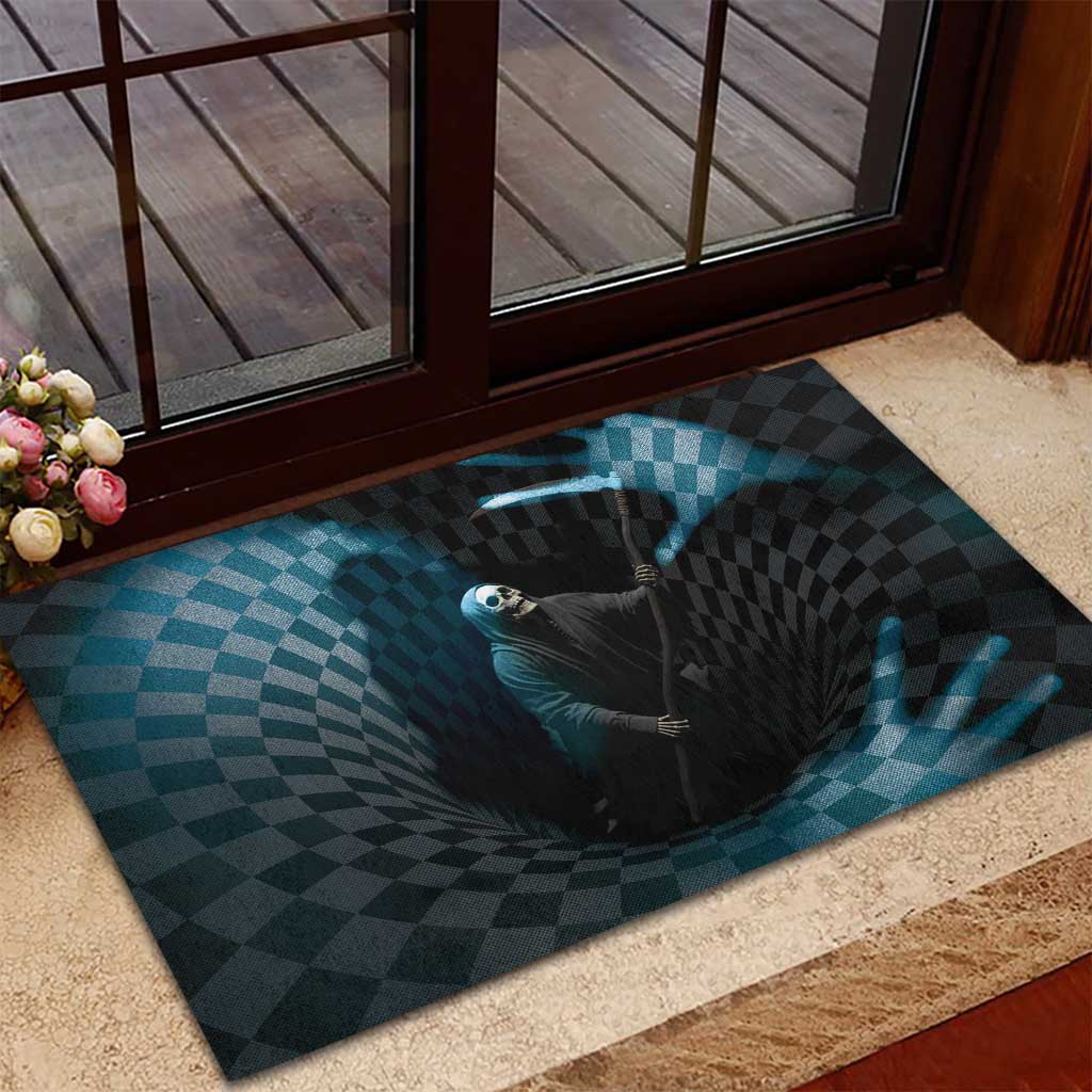 3D Illusion Death Halloween Rubber Doormat Y2k Horror Retro Style - Wonder Print Shop