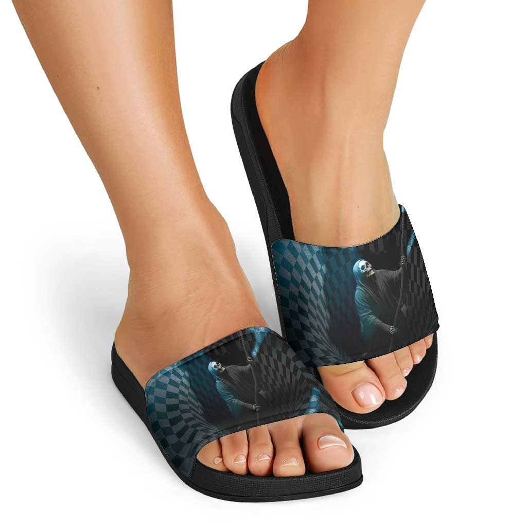 3D Illusion Death Halloween Slide Sandals Y2k Horror Retro Style - Wonder Print Shop