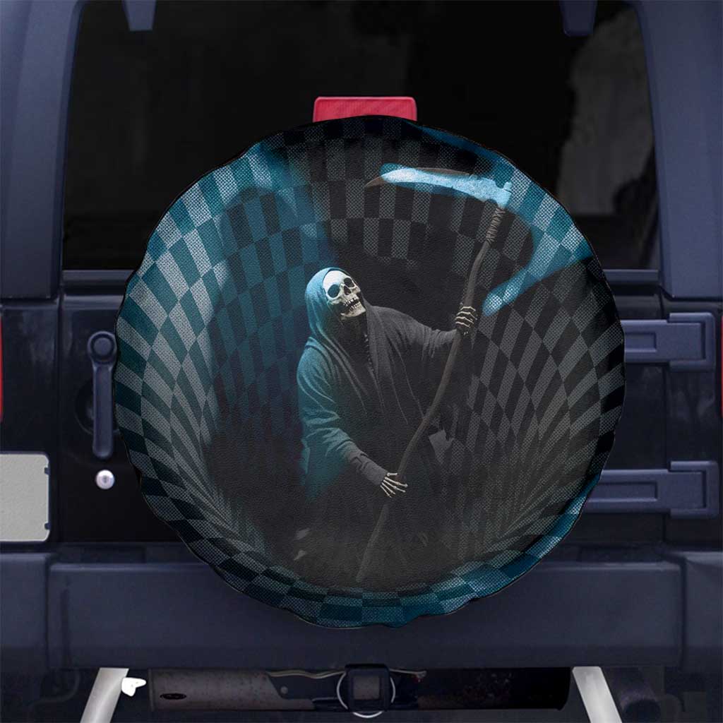 3D Illusion Death Halloween Spare Tire Cover Y2k Horror Retro Style - Wonder Print Shop