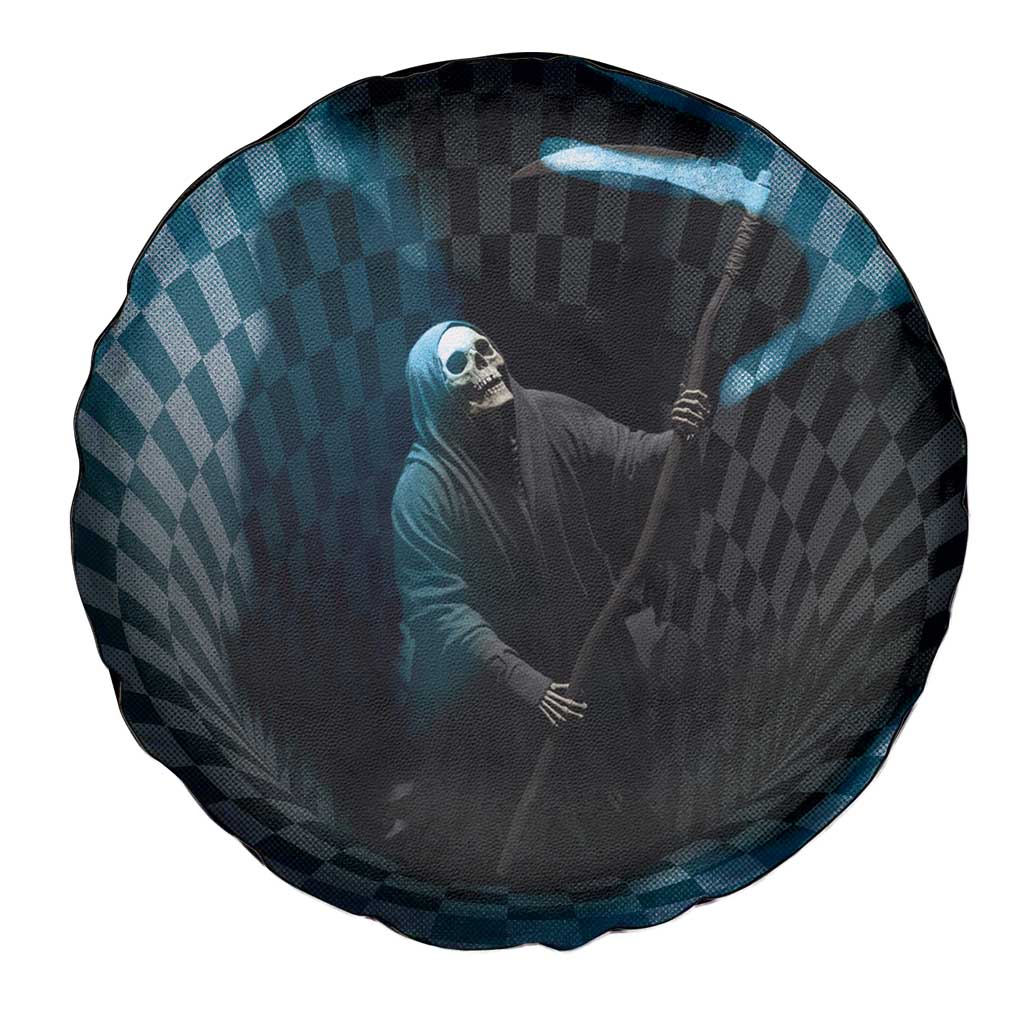 3D Illusion Death Halloween Spare Tire Cover Y2k Horror Retro Style - Wonder Print Shop