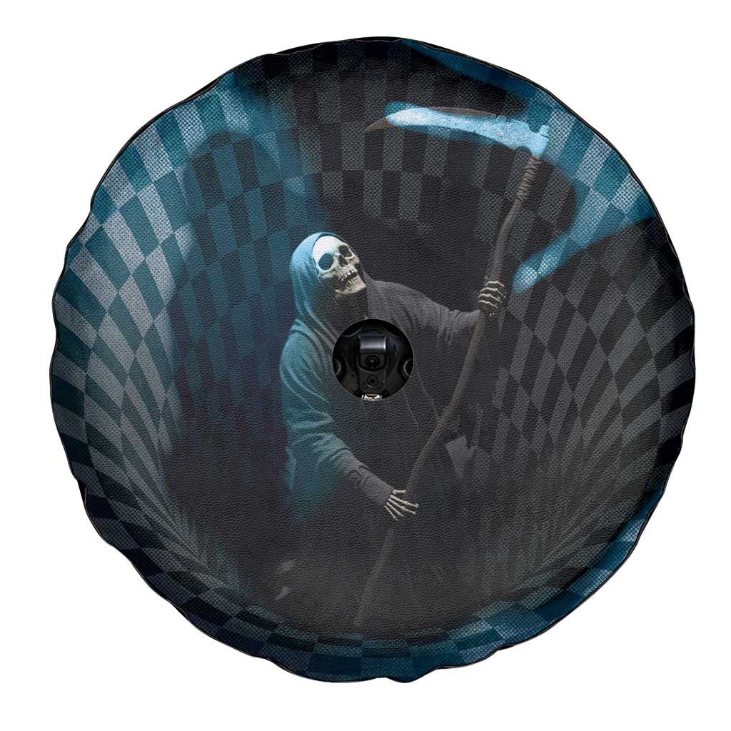 3D Illusion Death Halloween Spare Tire Cover Y2k Horror Retro Style - Wonder Print Shop