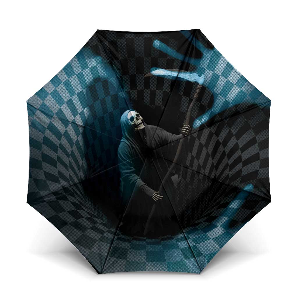 3D Illusion Death Halloween Umbrella Y2k Horror Retro Style - Wonder Print Shop