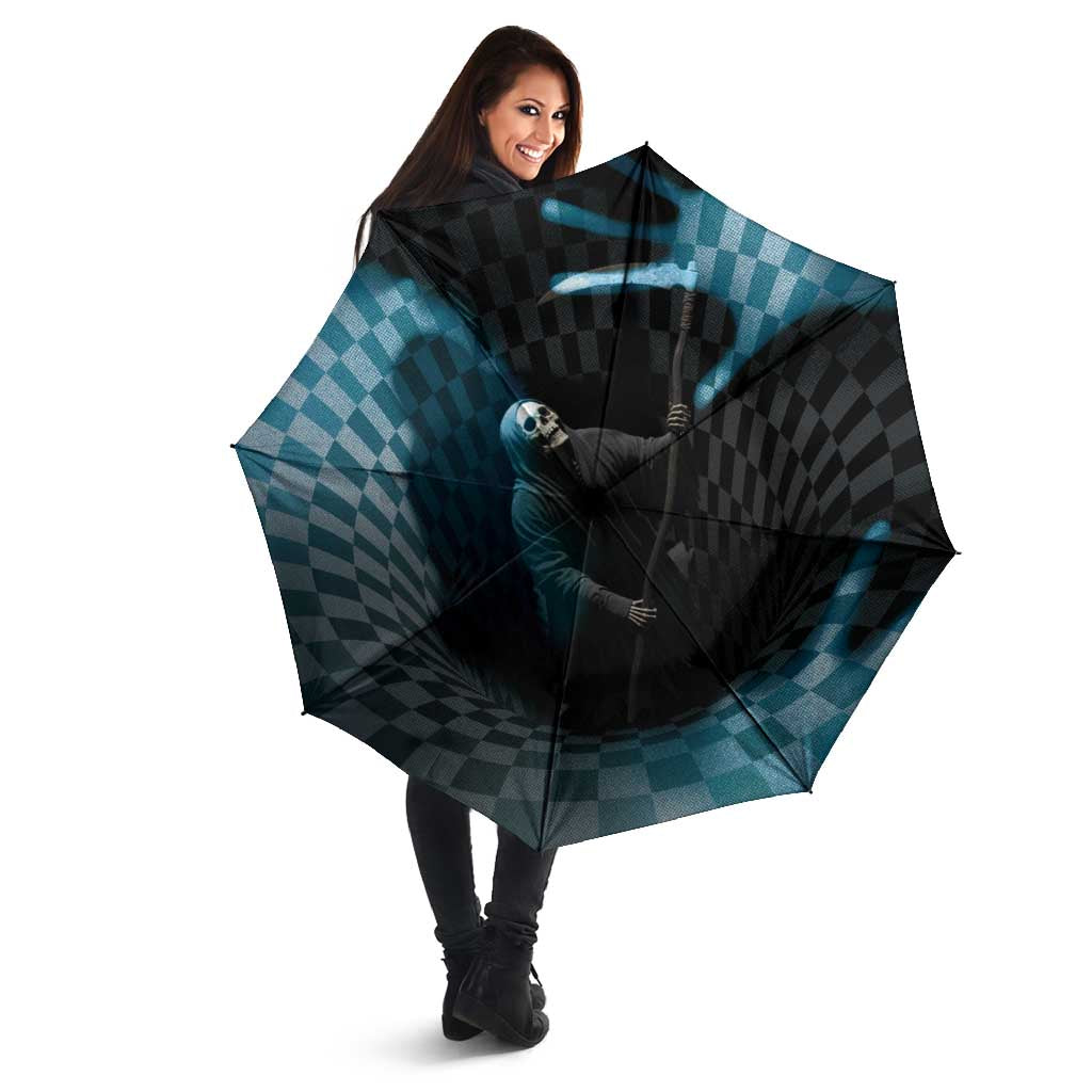 3D Illusion Death Halloween Umbrella Y2k Horror Retro Style - Wonder Print Shop