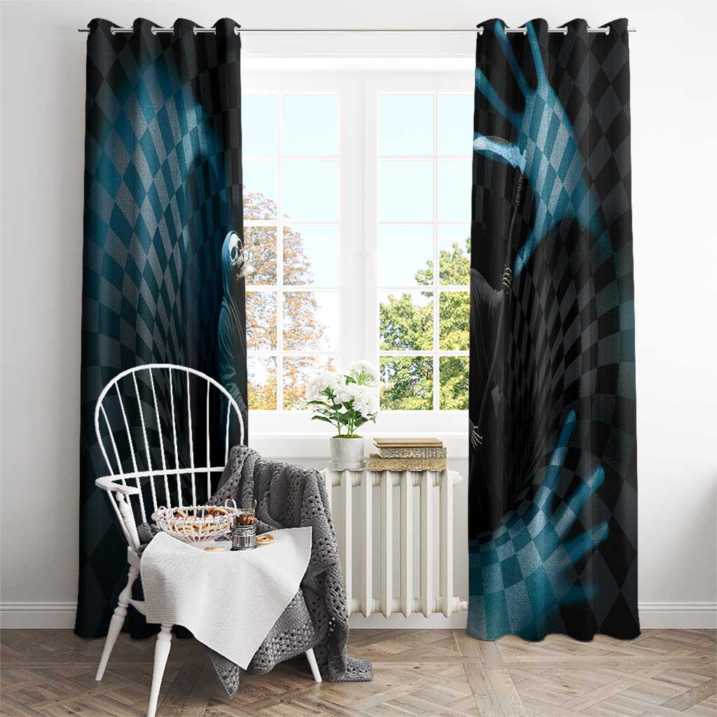 3D Illusion Death Halloween Window Curtain Y2k Horror Retro Style - Wonder Print Shop