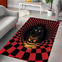 3D Illusion Cat Halloween Area Rug Horror Cartoon Style - Wonder Print Shop