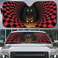 3D Illusion Cat Halloween Auto Sun Shade Horror Cartoon Style - Wonder Print Shop