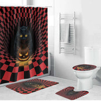 3D Illusion Cat Halloween Bathroom Set Horror Cartoon Style - Wonder Print Shop