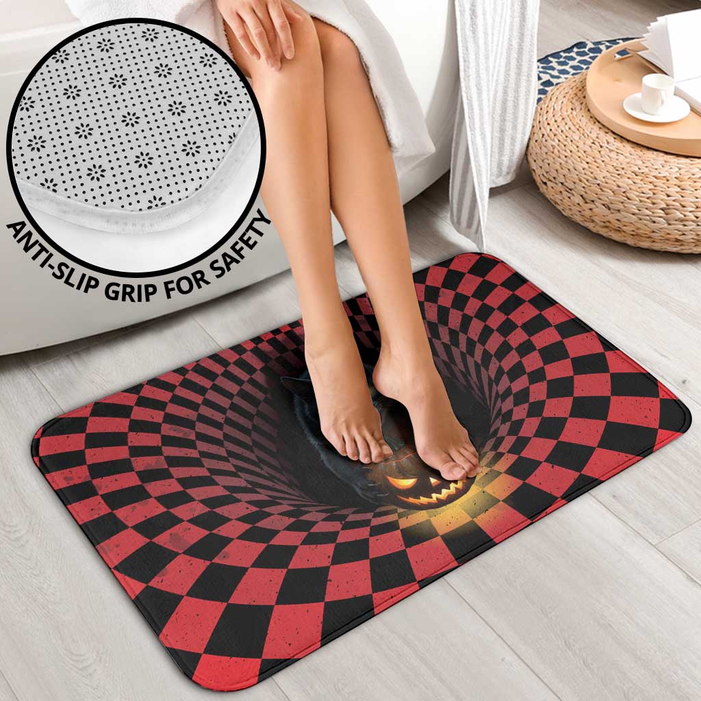 3D Illusion Cat Halloween Bathroom Set Horror Cartoon Style - Wonder Print Shop