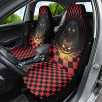 3D Illusion Cat Halloween Car Seat Cover Horror Cartoon Style DT05