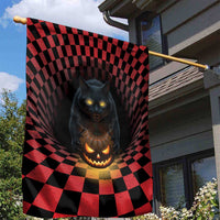 3D Illusion Cat Halloween Garden Flag Horror Cartoon Style - Wonder Print Shop