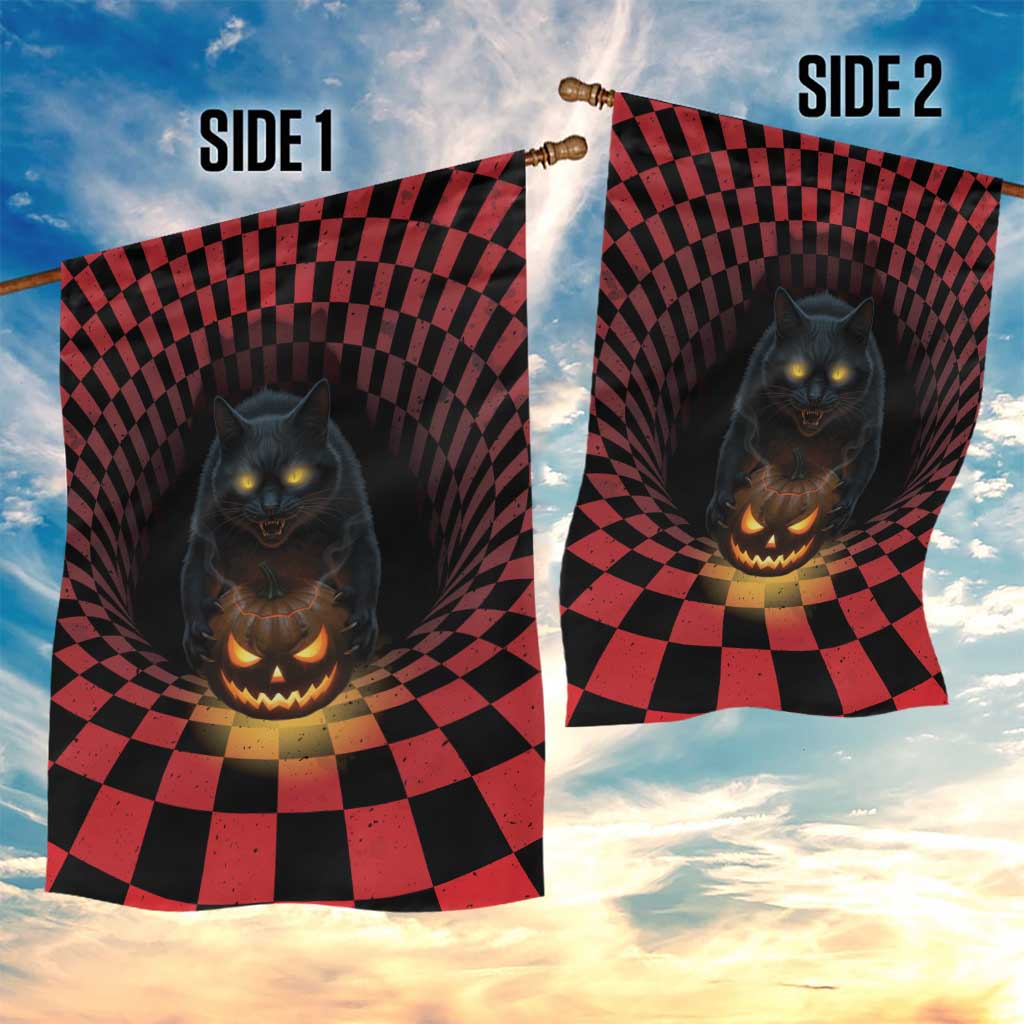 3D Illusion Cat Halloween Garden Flag Horror Cartoon Style - Wonder Print Shop