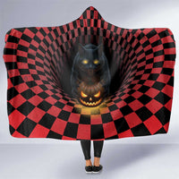 3D Illusion Cat Halloween Hooded Blanket Horror Cartoon Style - Wonder Print Shop