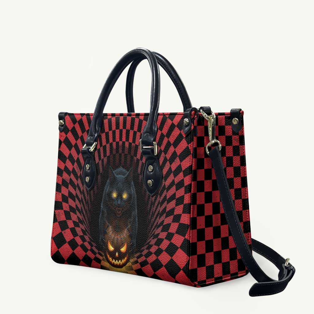 3D Illusion Cat Halloween Leather Bag Horror Cartoon Style DT05