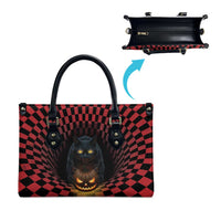 3D Illusion Cat Halloween Leather Bag Horror Cartoon Style DT05