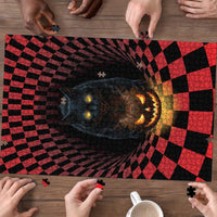 3D Illusion Cat Halloween Puzzle Horror Cartoon Style - Wonder Print Shop