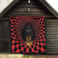 3D Illusion Cat Halloween Quilt Horror Cartoon Style - Wonder Print Shop