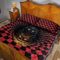 3D Illusion Cat Halloween Quilt Bed Set Horror Cartoon Style DT05
