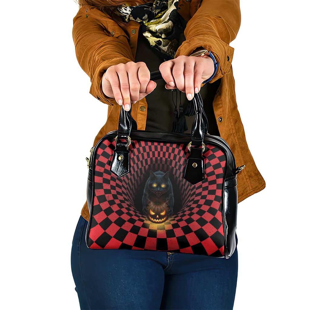 3D Illusion Cat Halloween Shoulder Handbag Horror Cartoon Style - Wonder Print Shop