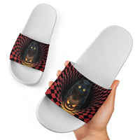 3D Illusion Cat Halloween Slide Sandals Horror Cartoon Style - Wonder Print Shop