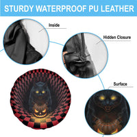 3D Illusion Cat Halloween Spare Tire Cover Horror Cartoon Style - Wonder Print Shop