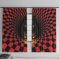 3D Illusion Cat Halloween Window Curtain Horror Cartoon Style - Wonder Print Shop