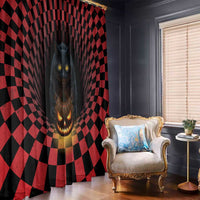 3D Illusion Cat Halloween Window Curtain Horror Cartoon Style - Wonder Print Shop