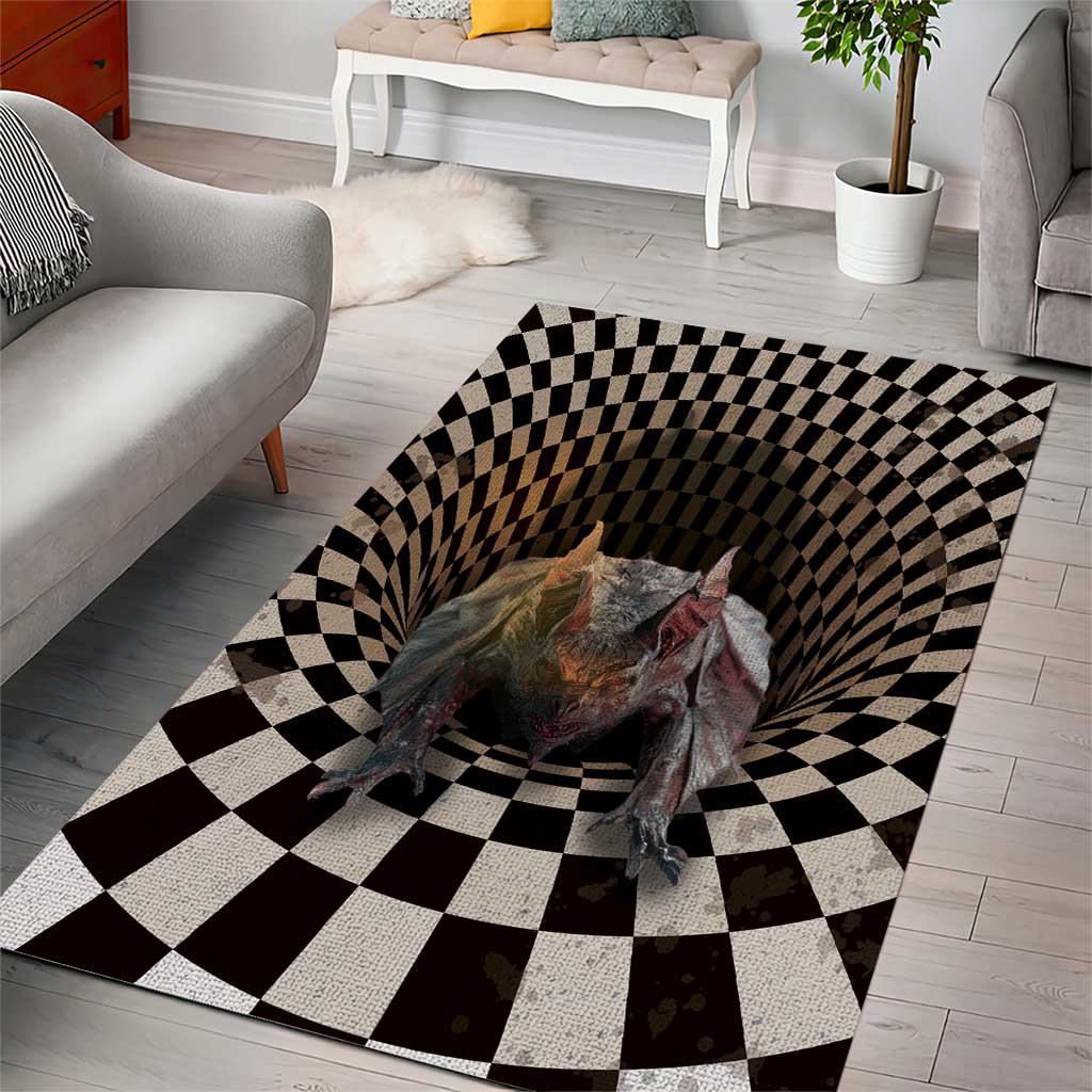 3D Illusion Bat Halloween Area Rug Horror Style - Wonder Print Shop