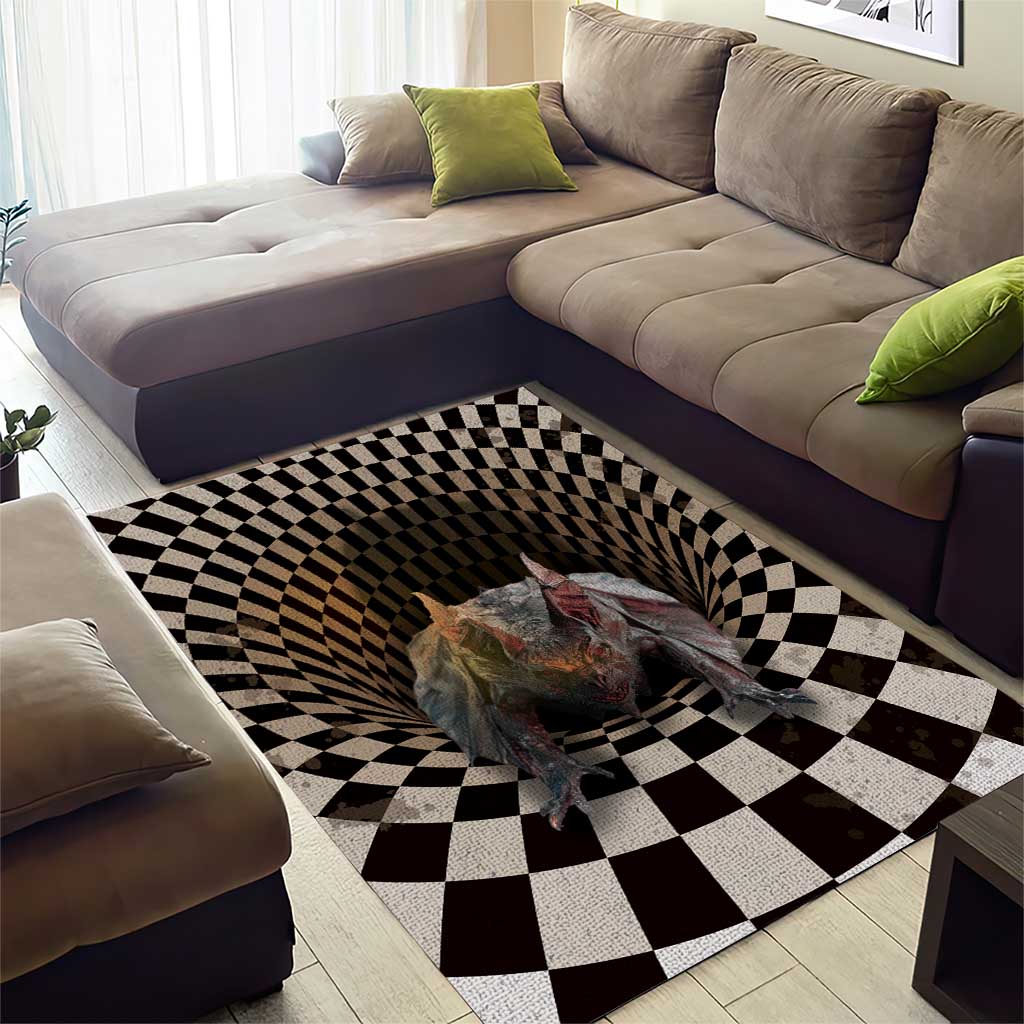 3D Illusion Bat Halloween Area Rug Horror Style - Wonder Print Shop