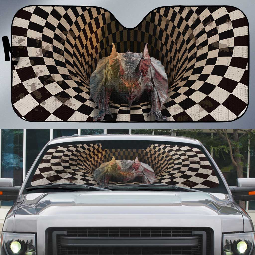 3D Illusion Bat Halloween Auto Sun Shade Horror Style - Wonder Print Shop