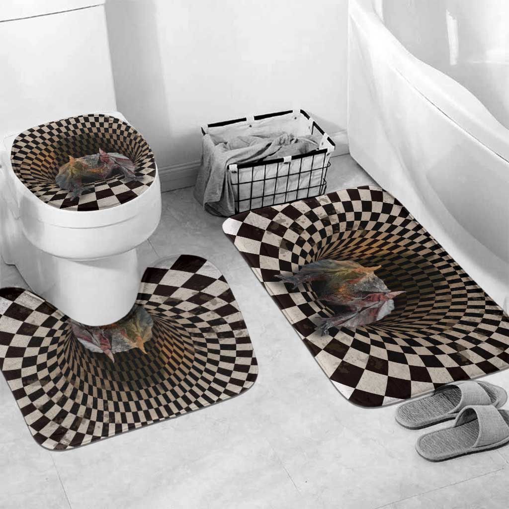 3D Illusion Bat Halloween Bathroom Set Horror Style - Wonder Print Shop