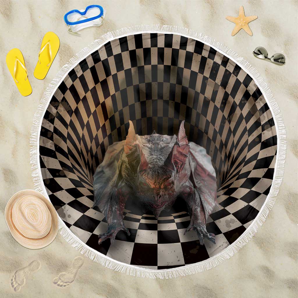3D Illusion Bat Halloween Beach Blanket Horror Style - Wonder Print Shop