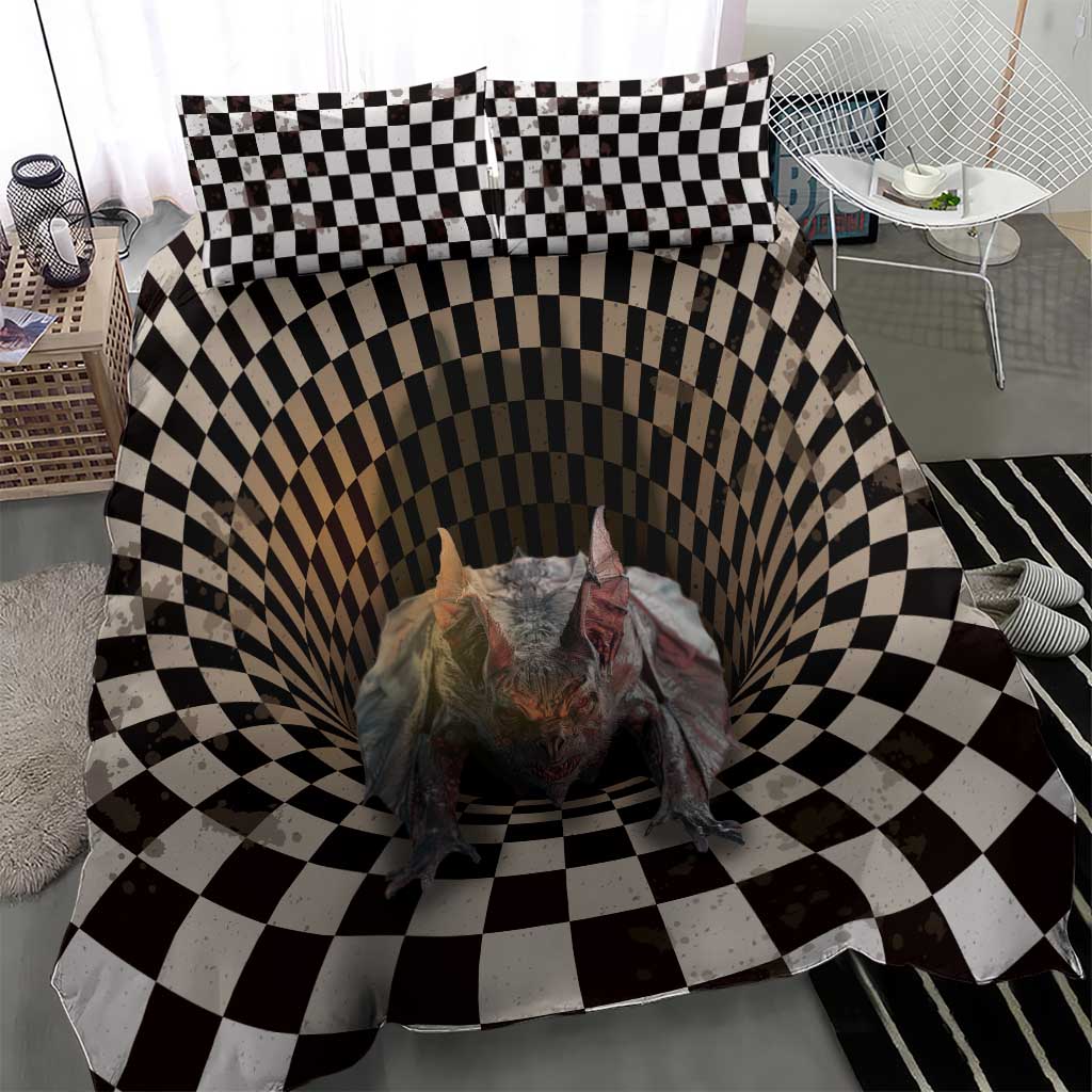 3D Illusion Bat Halloween Bedding Set Horror Style DT05