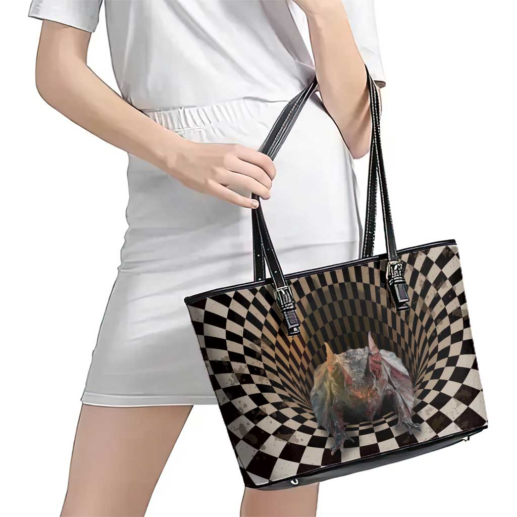3D Illusion Bat Halloween Leather Tote Bag Horror Style - Wonder Print Shop