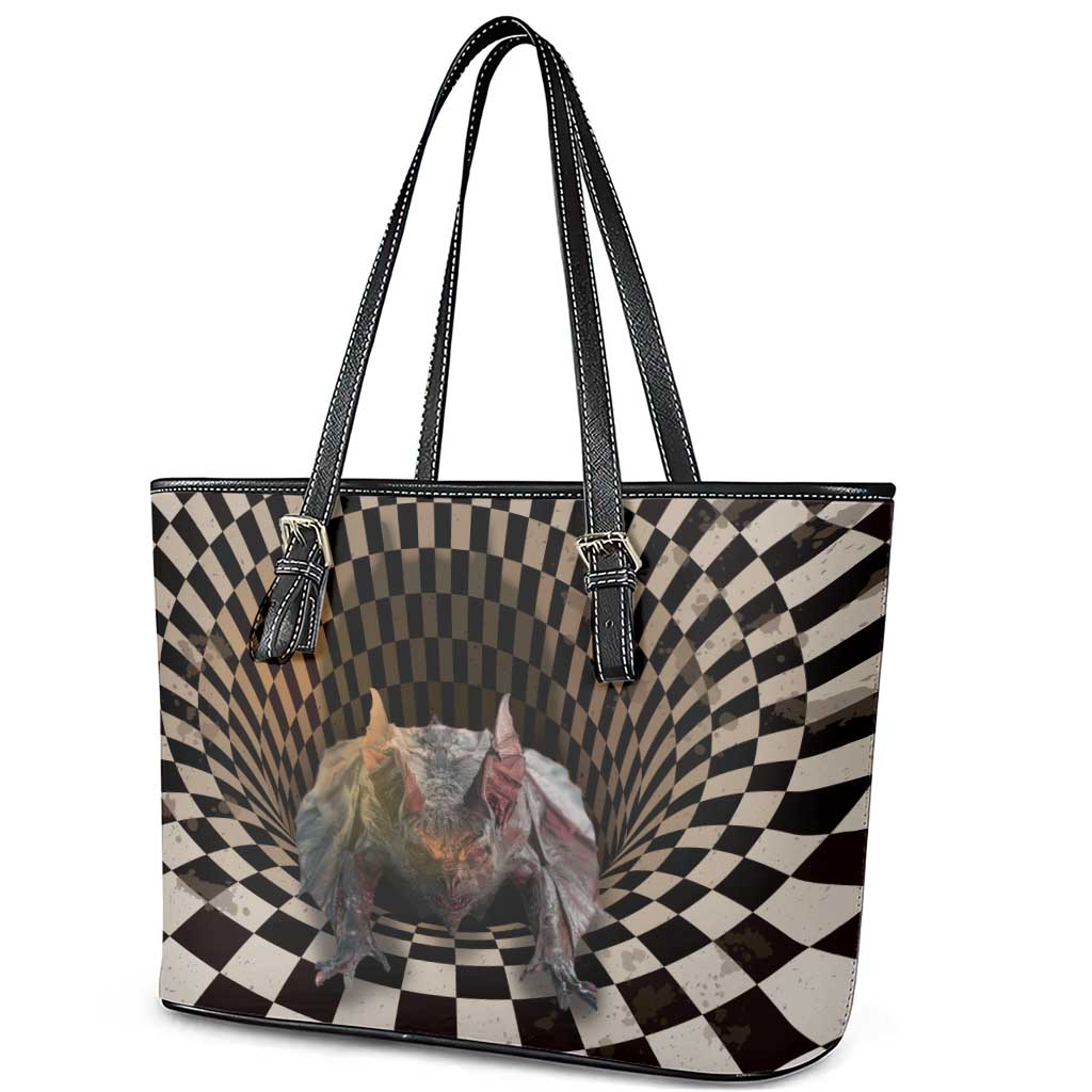 3D Illusion Bat Halloween Leather Tote Bag Horror Style - Wonder Print Shop