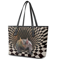 3D Illusion Bat Halloween Leather Tote Bag Horror Style - Wonder Print Shop