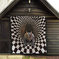 3D Illusion Bat Halloween Quilt Horror Style - Wonder Print Shop