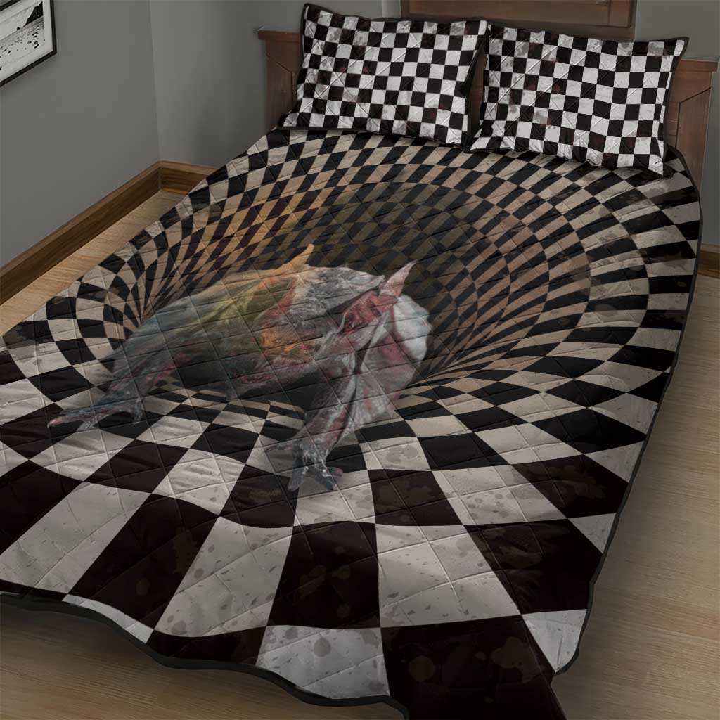 3D Illusion Bat Halloween Quilt Bed Set Horror Style DT05