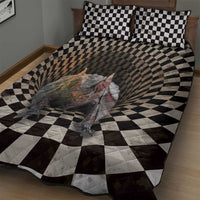 3D Illusion Bat Halloween Quilt Bed Set Horror Style DT05