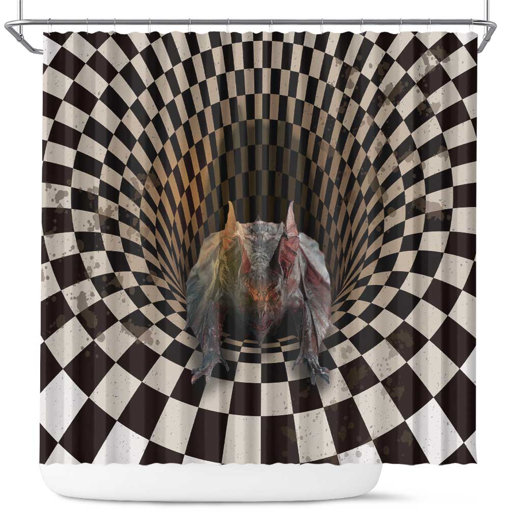 3D Illusion Bat Halloween Shower Curtain Horror Style - Wonder Print Shop