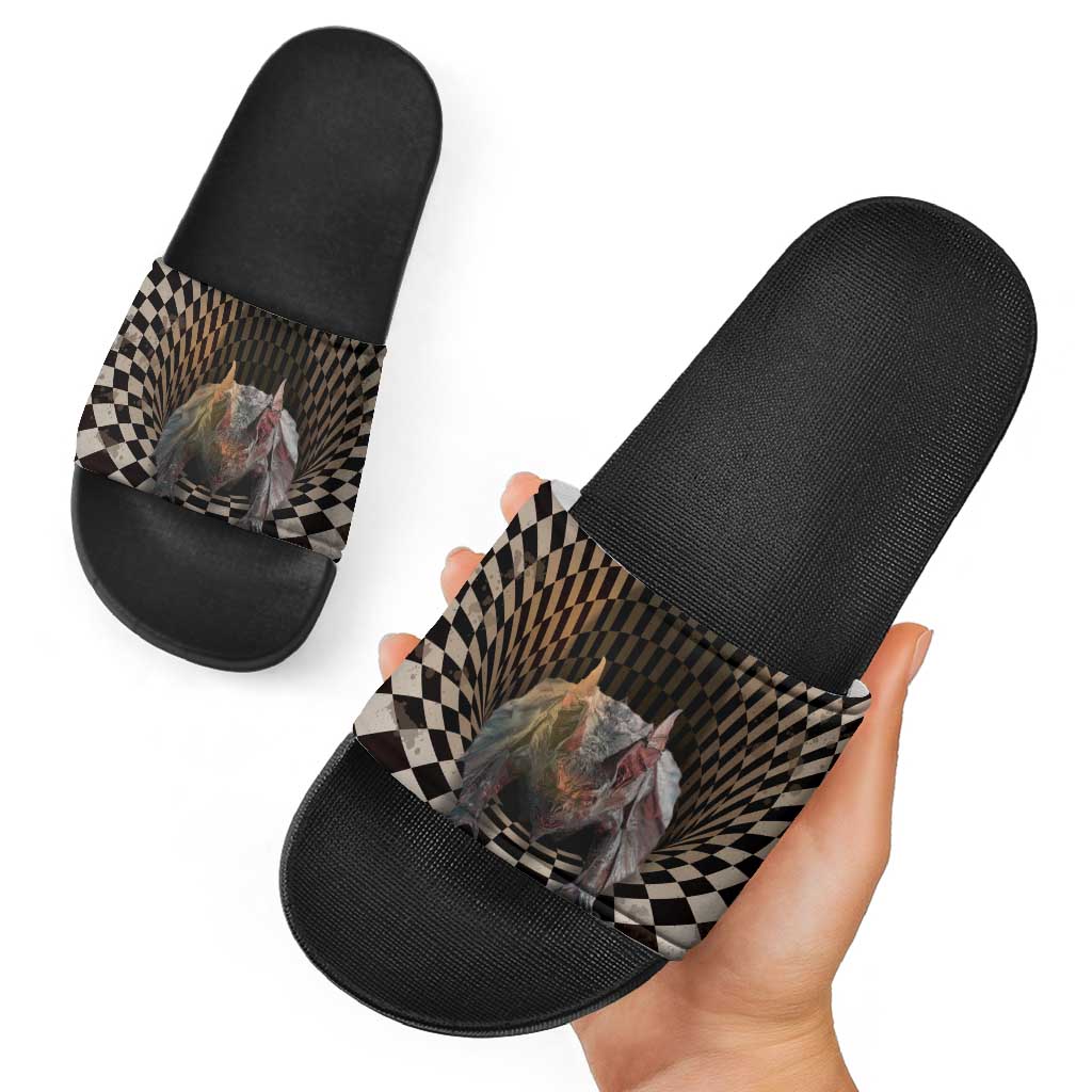 3D Illusion Bat Halloween Slide Sandals Horror Style - Wonder Print Shop