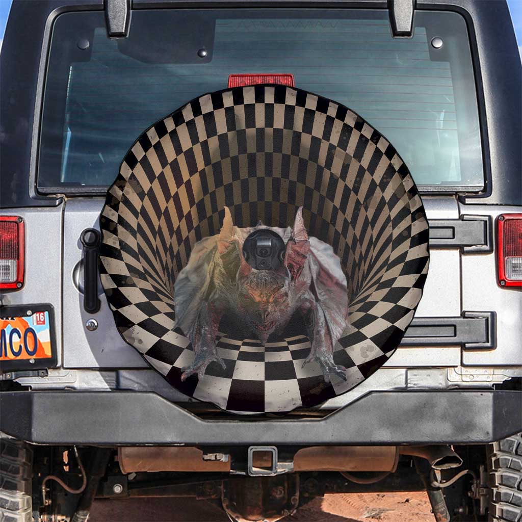 3D Illusion Bat Halloween Spare Tire Cover Horror Style - Wonder Print Shop