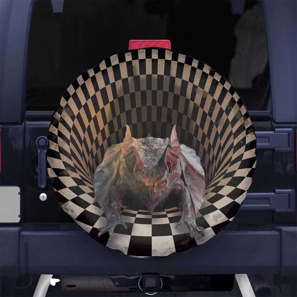 3D Illusion Bat Halloween Spare Tire Cover Horror Style - Wonder Print Shop