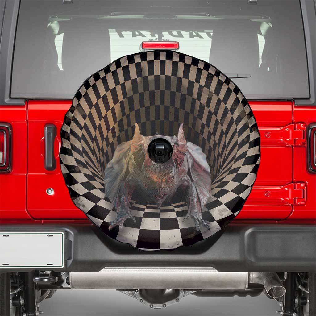 3D Illusion Bat Halloween Spare Tire Cover Horror Style - Wonder Print Shop
