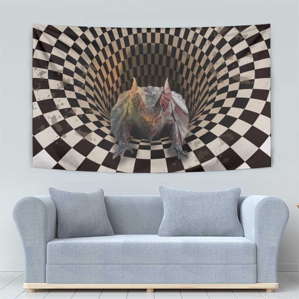 3D Illusion Bat Halloween Tapestry Horror Style - Wonder Print Shop