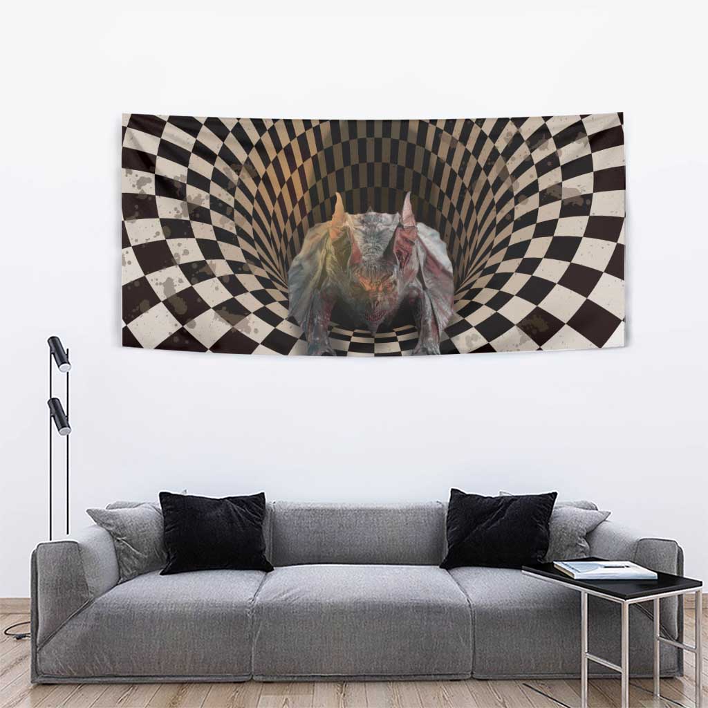 3D Illusion Bat Halloween Tapestry Horror Style - Wonder Print Shop