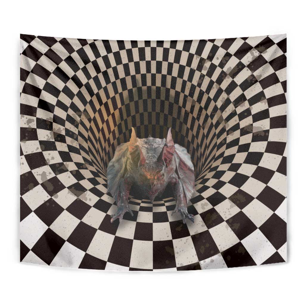 3D Illusion Bat Halloween Tapestry Horror Style - Wonder Print Shop