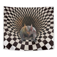 3D Illusion Bat Halloween Tapestry Horror Style - Wonder Print Shop