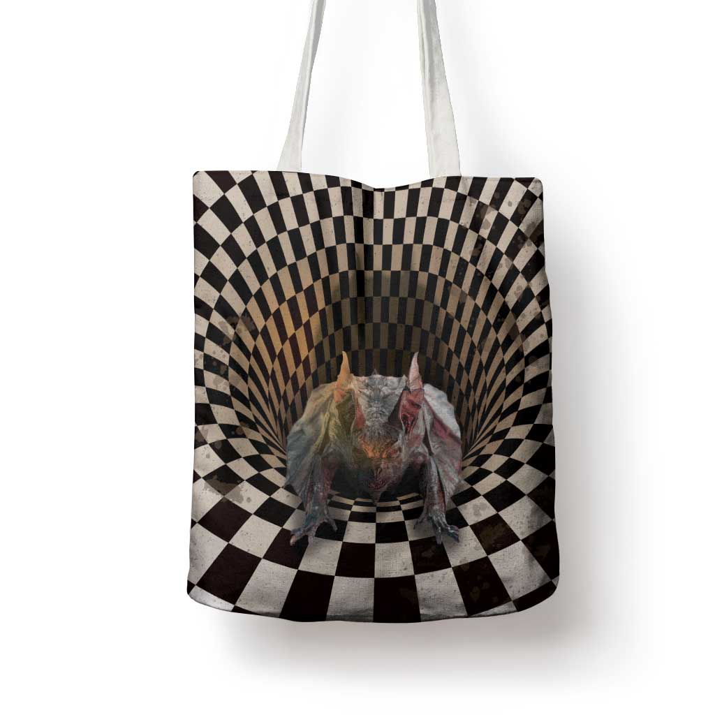3D Illusion Bat Halloween Tote Bag Horror Style - Wonder Print Shop